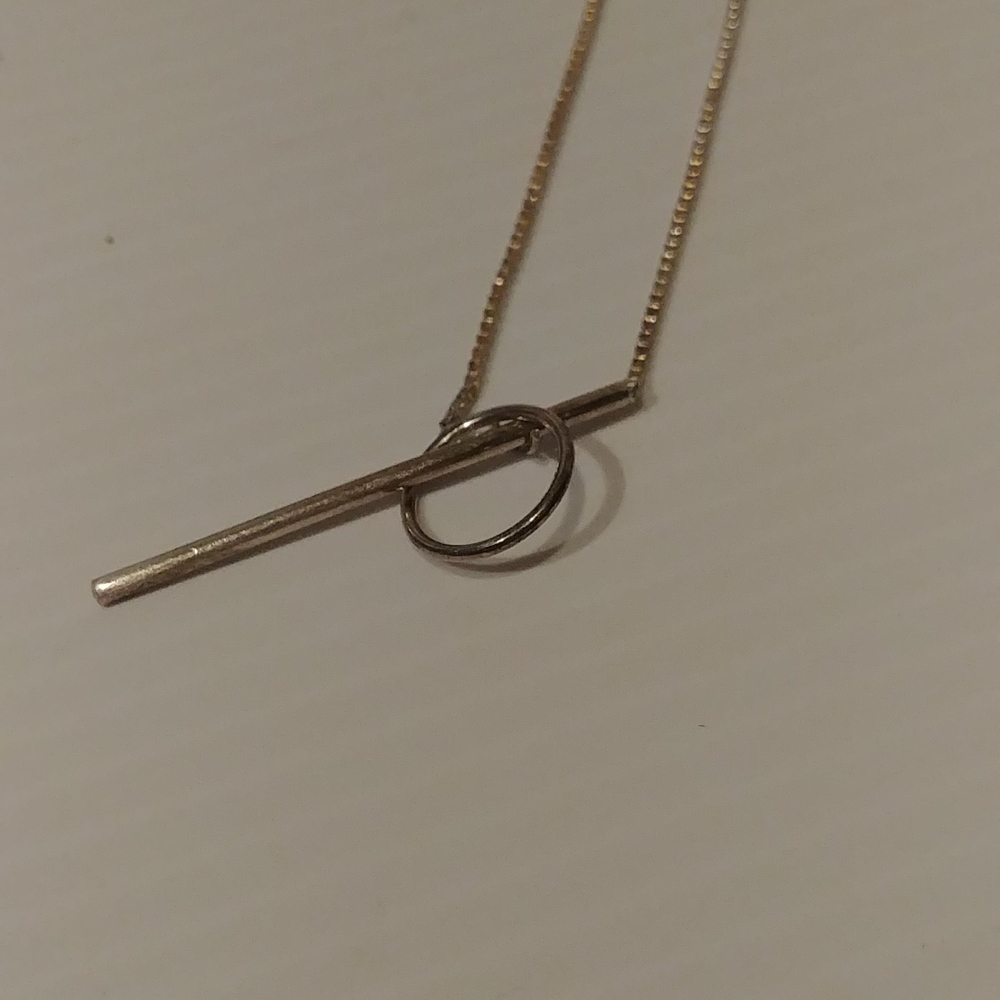 Vintage Silver Box Chain Modern Necklace